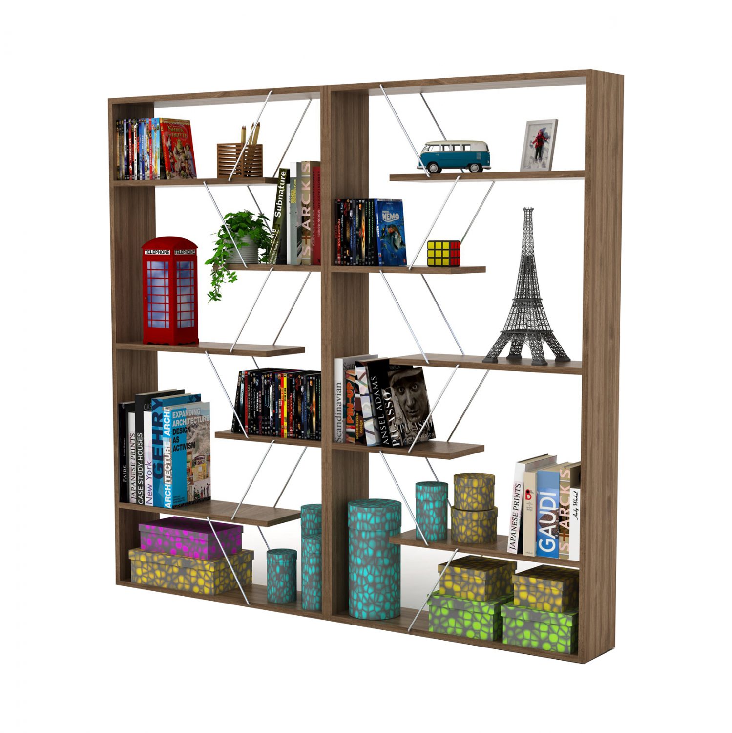 set-2tmch-bibliothikes-tars-se-chroma-ka ΣΕΤ 2ΤΜΧ ΒΙΒΛΙΟΘΗΚΕΣ TARS ΣΕ ΧΡΩΜΑ ΚΑΡΥΔΙ-ΧΡΩΜΙΟ HM11301.03 168x24x157 εκ. - Image 1