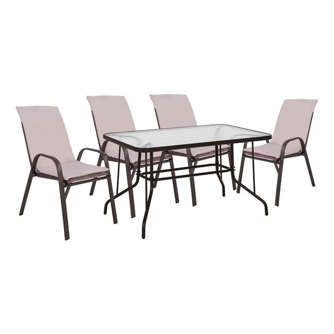 set-trapezarias-5tmch-karekles-me-maxila ΣΕΤ ΤΡΑΠΕΖΑΡΙΑΣ 5ΤΜΧ ΚΑΡΕΚΛΕΣ ΜΕ ΜΑΞΙΛΑΡΙ & ΤΡΑΠΕΖΙ 120X70 HM10568.02 ΚΑΦΕ - Image 1