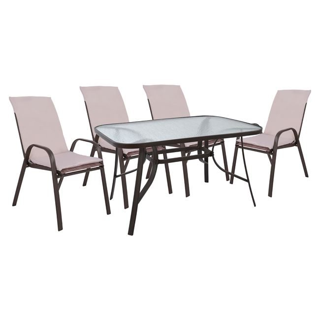 set-trapezarias-5tmch-karekles-me-maxila ΣΕΤ ΤΡΑΠΕΖΑΡΙΑΣ 5ΤΜΧ ΚΑΡΕΚΛΕΣ ΜΕ ΜΑΞΙΛΑΡΙ & ΤΡΑΠΕΖΙ 120X70 HM10567.02 ΚΑΦΕ - Image 1