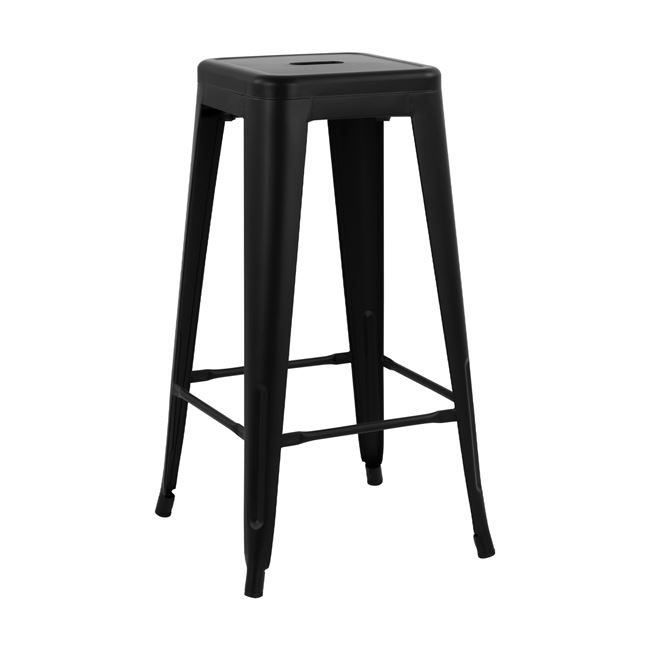 skampo-bar-metalliko-melita-se-mayro-mat ΣΚΑΜΠΟ BAR ΜΕΤΑΛΛΙΚΟ MELITA ΣΕ ΜΑΥΡΟ ΜΑΤ 43x43x76Y εκ. HM8642.22 - Image 1