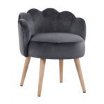 ΣΚΑΜΠΟ ΜΕ ΠΛΑΤΗ ELISE HM8628.01 ΑΠΟ ΓΚΡΙ ΒΕΛΟΥΔΟ 55x52x60Υ εκ.