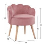 ΣΚΑΜΠΟ ΜΕ ΠΛΑΤΗ ELISE HM8628.02 ΑΠΟ ΒΕΛΟΥΔΟ ΣΑΠΙΟ ΜΗΛΟ 55x52x60Υ εκ. - Image 2