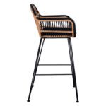ΣΚΑΜΠΟ ΜΕΤΑΛΛΙΚΟ ALLEGRA HM5690 ΜΕ WICKER ΜΑΥΡΟ-ΜΠΕΖ 55x60x109Υ εκ. - Image 4
