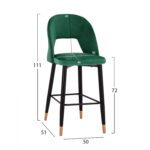 ΣΚΑΜΠΟ ΜΠΑΡ HARPER HM8526.03 ΒΕΛΟΥΔΟ ΚΥΠΑΡΙΣΣΙ ΜΕ ΜΕΤΑΛΛΙΚΟ ΣΚΕΛΕΤΟ 50x51x111Y εκ. - Image 2