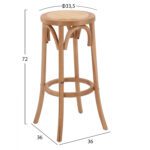 ΣΚΑΜΠΟ ΞΥΛΙΝΟ FAYE ΑΠΟ ΟΞΙΑ DARK HONEY ΜΕ ΨΑΘΑ Φ36Χ70 HM8751.05 - Image 2