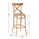ΣΚΑΜΠΟ ΞΥΛΙΝΟ GIOLIANA HM8750.01 ΑΠΟ ΟΞΙΑ ΦΥΣΙΚΟ ΜΕ PLYWOOD ΚΑΘΙΣΜΑ 46x46x109Υ εκ. - Image 2