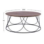 ΤΡΑΠΕΖΑΚΙ ΣΑΛΟΝΙΟΥ ZENA HM8690 MDF TOP ΜΕ ΜΕΤΑΛΛΙΚΟ ΜΑΥΡΟ ΣΚΕΛΕΤΟ Φ90Χ40Υ εκ. - Image 2