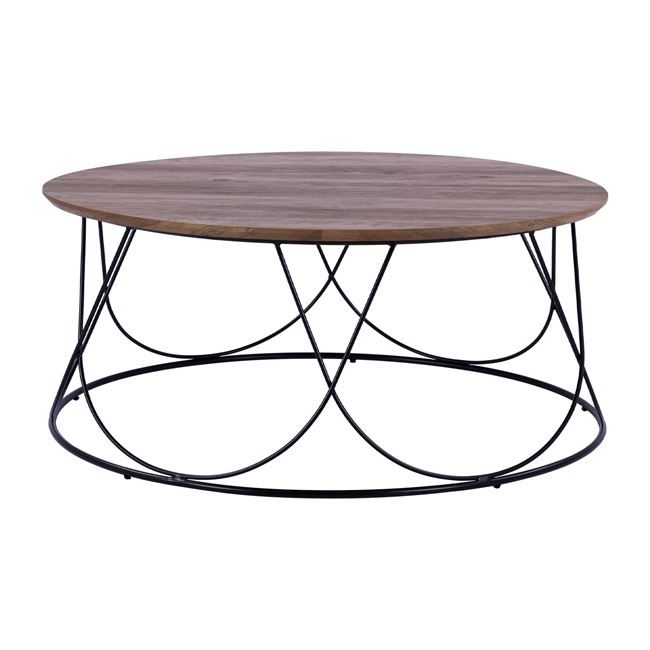 trapezaki-salonioy-hm8690-me-metalliko-m ΤΡΑΠΕΖΑΚΙ ΣΑΛΟΝΙΟΥ ZENA HM8690 MDF TOP ΜΕ ΜΕΤΑΛΛΙΚΟ ΜΑΥΡΟ ΣΚΕΛΕΤΟ Φ90Χ40Υ εκ. - Image 1