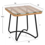 ΤΡΑΠΕΖΙ ΜΕΤΑΛΛΙΚΟ GERRY HM5717 ΜΕ WICKER ΜΠΕΖ 50x50x48,5 εκ. - Image 2