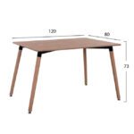 ΤΡΑΠΕΖΙ MINIMAL HM008.04 ΦΥΣΙΚΟ ΞΥΛΙΝΑ ΠΟΔΙΑ ΟΞΙΑ 120Χ80X73Υ εκ. - Image 2