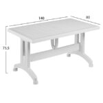 ΤΡΑΠΕΖΙ ΠΟΛΥΠΡΟΠΥΛΕΝΙΟΥ 140X80X73.5Yεκ.ΛΕΥΚΟ HM5738.01 - Image 2