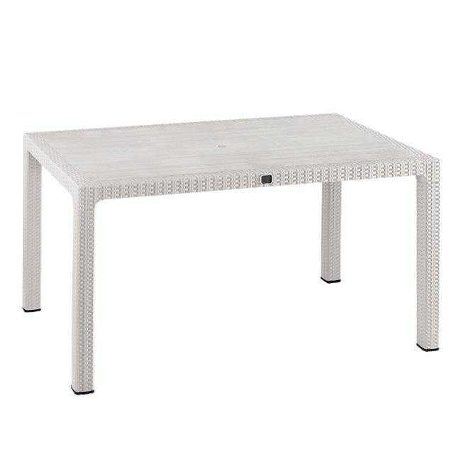 trapezi-polypropylenioy-150ch90x735yek-r ΤΡΑΠΕΖΙ ΠΟΛΥΠΡΟΠΥΛΕΝΙΟΥ 150Χ90X73.5Υεκ. RATTAN ΛΕΥΚΟ ΜΕ UV PROTECTION HM5737.01 - Image 1