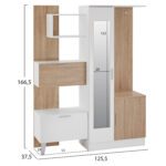 ΕΠΙΠΛΟ ΕΙΣΟΔΟΥ ΜΕ ΡΑΦΙΑ & ΚΑΘΡΕΠΤΗ ILIANA HM2265 ΛΕΥΚΟ-SONAMA 125,5x37,5x166,5 εκ. - Image 2