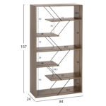 ΒΙΒΛΙΟΘΗΚΗ TARS HM2240.13 OLIVE GREY ΜΕΛΑΜΙΝΗ-ΜΑΥΡΕΣ ΜΕΤΑΛΛΙΚΕΣ ΒΕΡΓΕΣ 84x24x157Yεκ. - Image 2