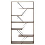 ΒΙΒΛΙΟΘΗΚΗ TARS HM2240.13 OLIVE GREY ΜΕΛΑΜΙΝΗ-ΜΑΥΡΕΣ ΜΕΤΑΛΛΙΚΕΣ ΒΕΡΓΕΣ 84x24x157Yεκ. - Image 3