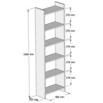ΒΙΒΛΙΟΘΗΚΗ ΜΕΛΑΜΙΝΗΣ ΓΚΡΙ-ΛΕΥΚΟ HM9226.13 48,5x22x160Υ εκ. - Image 2