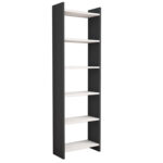 ΒΙΒΛΙΟΘΗΚΗ ΜΕΛΑΜΙΝΗΣ ΓΚΡΙ-ΛΕΥΚΟ HM9226.13 48,5x22x160Υ εκ. - Image 4