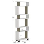 ΒΙΒΛΙΟΘΗΚΗ ΜΕΛΑΜΙΝΗΣ OWLOLIVE GREY ΛΕΥΚΟ 60x19,5x165Yεκ.HM8923.11 - Image 2