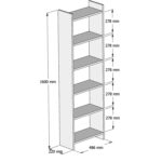 ΒΙΒΛΙΟΘΗΚΗ ΜΕΛΑΜΙΝΗΣ SONΟMA-ΛΕΥΚΟ HM9226.12 48,5x22x160Υ εκ. - Image 2