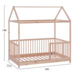 ΒΡΕΦΙΚΟ ΞΥΛΙΝΟ ΚΡΕΒΑΤΙ MIKO Τ.MONTESSORI HM9286 ΜΕ ΟΥΡΑΝΟ ΦΥΣΙΚΟ 140Χ70 εκ. - Image 2