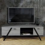 ΕΠΙΠΛΟ ΤΗΛΕΟΡΑΣΗΣ OTTO HM8812 ΜΕ ΣΥΡΤΑΡΙ & ΝΤΟΥΛΑΠΙ ΣΤΑΧΤΙ ΜΑΥΡΟ 160x41x33 εκ. - Image 2