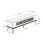 ΕΠΙΠΛΟ ΤΗΛΕΟΡΑΣΗΣ HM9511.02 ΜΕΛΑΜΙΝΗΣ ΦΥΣΙΚΟ OAK ΧΡΩΜΑ ΜΕΤΑΛΛΙΚΑ ΠΟΔΙΑ 145x40x45Yεκ. - Image 2