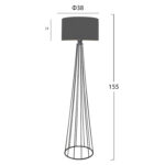 ΦΩΤΙΣΤΙΚΟ ΔΑΠΕΔΟΥ ΜΕΤΑΛΛΙΚΟ ΓΚΡΙ HM7581.01 Φ38x155 εκ. - Image 2