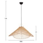 ΦΩΤΙΣΤΙΚΟ ΟΡΟΦΗΣ ΚΡΕΜΑΣΤΟ HM7879.02 RATTAN ΣΕ ΦΥΣΙΚΟ ΧΡΩΜΑ Φ80x31-40Υ εκ. - Image 2