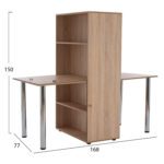 ΓΡΑΦΕΙΟ ΔΙΠΛΟ ΜΕ ΕΝΔΙΑΜΕΣΗ ΒΙΒΛΙΟΘΗΚΗ SONAMA HM2413 168Χ77Χ150Υεκ. - Image 2