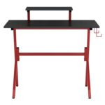 ΓΡΑΦΕΙΟ GAMING ΜΑΥΡΟ ΜΕ ΚΟΚΚΙΝΟ ΣΚΕΛΕΤΟ HM8775 95x50x88Υ εκ. - Image 2