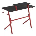 ΓΡΑΦΕΙΟ GAMING ΜΑΥΡΟ ΜΕ ΚΟΚΚΙΝΟ ΣΚΕΛΕΤΟ HM8775 95x50x88Υ εκ. - Image 4