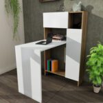 ΓΡΑΦΕΙΟ ΜΕ ΒΙΒΛΙΟΘΗΚΗ ALCOTT HM9087.01 ΛΕΥΚΟ ΚΑΡΥΔΙ 90x72,1x120Y εκ. - Image 3