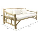 ΚΑΝΑΠΕΣ HM9339 ΜΑΣΙΦ ΞΥΛΟ TΕΑK  ΦΥΣΙΚΟ - ΛΕΥΚΟ 210x100x80 εκ. - Image 2
