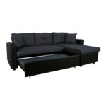 ΚΑΝΑΠΕΣ ΓΩΝΙΑ ΚΡΕΒΑΤΙ WAYNE 220x146x86Υεκ.HM3028.01 ΓΚΡΙ ΜΕ ΜΑΥΡΟ PU - Image 2