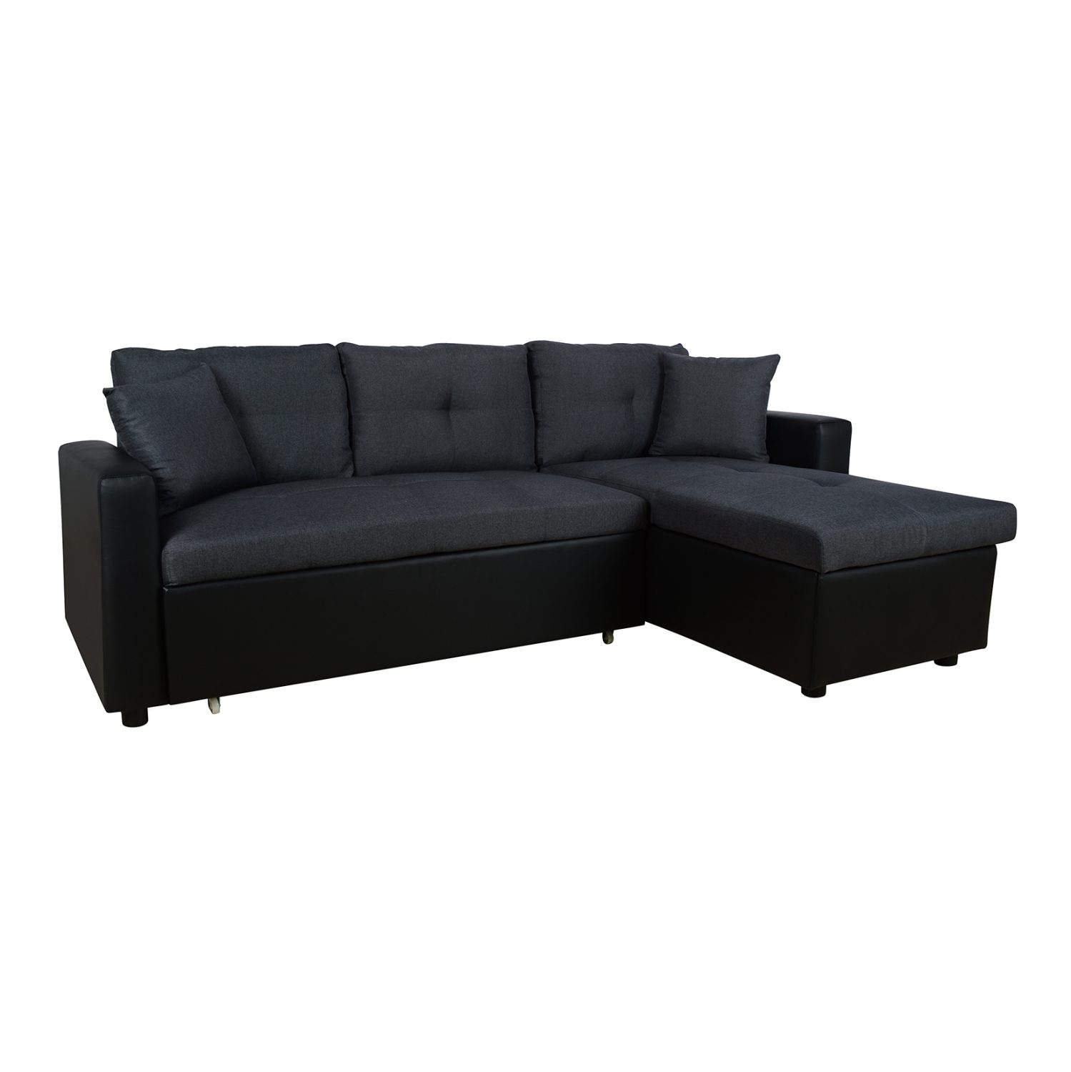 kanapes-gonia-krebati-220x146x86yekfb930 ΚΑΝΑΠΕΣ ΓΩΝΙΑ ΚΡΕΒΑΤΙ WAYNE 220x146x86Υεκ.HM3028.01 ΓΚΡΙ ΜΕ ΜΑΥΡΟ PU - Image 1