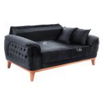 ΚΑΝΑΠΕΣ ΚΡΕΒΑΤΙ BENNINGTON 2ΘΕΣΙΟΣ ΜΑΥΡΟΣ HM3250.01 180x95x80 εκ. - Image 3