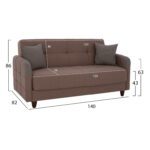 ΚΑΝΑΠΕΣ ΚΡΕΒΑΤΙ ΔΙΘΕΣΙΟΣ SANNA HM3246.01 ΜΠΕΖ 140x82x86 εκ. - Image 2