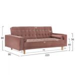 ΚΑΝΑΠΕΣ ΚΡΕΒΑΤΙ SALVADOR HM3150.12 ΒΕΛΟΥΔΟ ΣΑΠΙΟ ΜΗΛΟ 223X90X80Y εκ. - Image 2