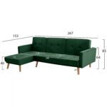 ΚΑΝΑΠΕΣ ΚΡΕΒΑΤΙ ΓΩΝΙΑ ΑΝΑΣΤΡΕΨΙΜΗ TALIA HM3153.03 ΒΕΛΟΥΔΟ ΚΥΠΑΡΙΣΣΙ 267x153x85 εκ. - Image 3
