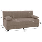 ΚΑΝΑΠΕΣ ΚΡΕΒΑΤΙ ANDRI ΤΡΙΘΕΣΙΟΣ ΜΠΕΖ HM3239.04 180x72x77 εκ. - Image 2