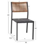ΚΑΡΕΚΛΑ ΑΛΟΥΜΙΝΙΟΥ ΑΝΘΡΑΚΙ ΜΕ RATTAN ΚΑΙ TEXTLINE HM5921.01 46x55,5x83Υ εκ. - Image 2