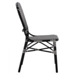 ΚΑΡΕΚΛΑ ΑΛΟΥΜΙΝΙΟΥ BAMBOO LOOK ΜΕ WICKER ΜΑΥΡΟ ΛΕΥΚΟ HM5792.02 46x60x96 εκ. - Image 4