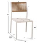 ΚΑΡΕΚΛΑ ΑΛΟΥΜΙΝΙΟΥ ΛΕΥΚΗ ΜΠΕΖ RATTAN & TEXTLINE HM5921.02 46x55,5x83Yεκ. - Image 2