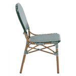 ΚΑΡΕΚΛΑ ΑΛΟΥΜΙΝΙΟΥ BAMBOO LOOK ΜΕ WICKER ΠΡΑΣΙΝΟ ΛΕΥΚΟ HM5792.01 47x55x98 εκ. - Image 4