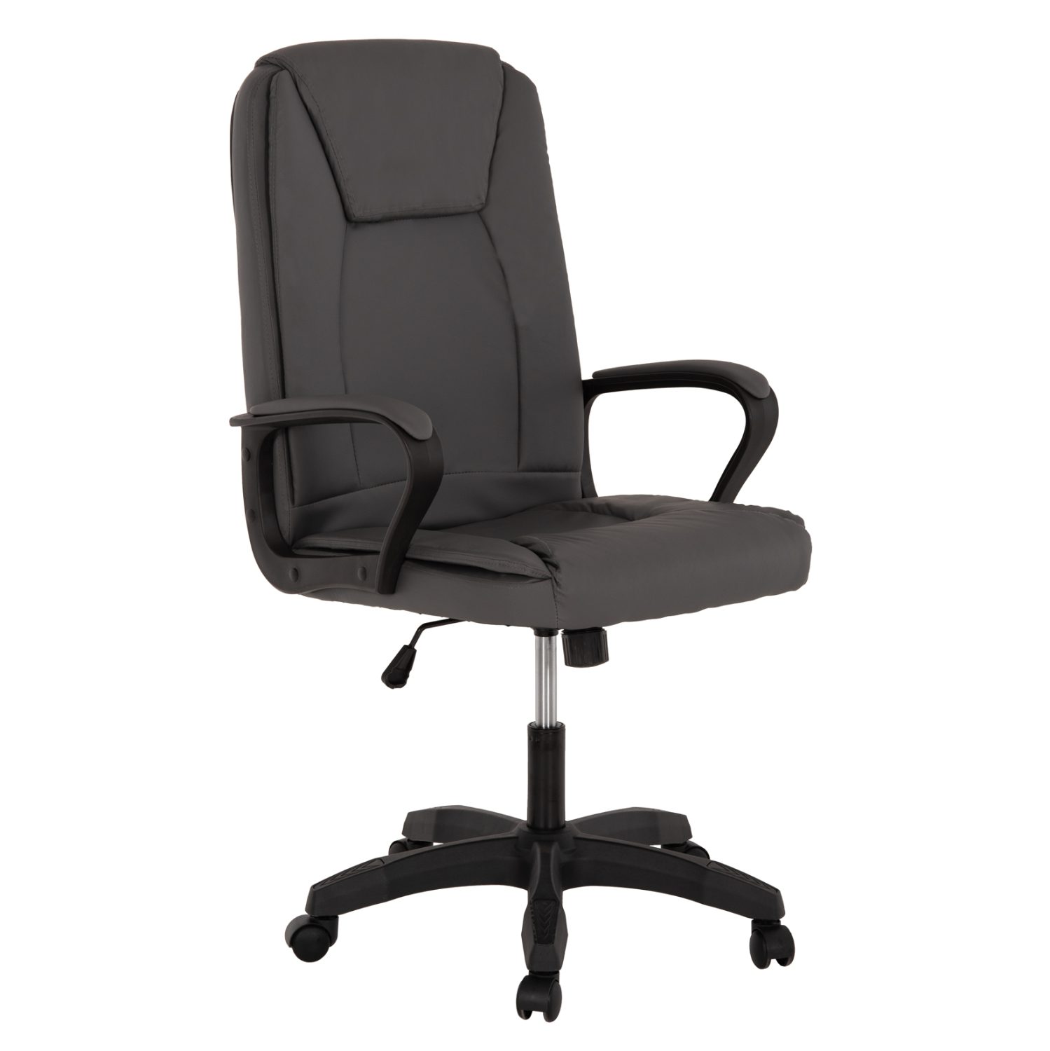 karekla-grafeioy-fb9118810-gkri-pu-63x70 ΚΑΡΕΚΛΑ ΓΡΑΦΕΙΟΥ HM1188.10 ΓΚΡΙ PU 63x70x114Y εκ. - Image 1