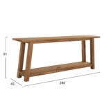 ΚΟΝΣΟΛΑ ΧΩΡΙΣ ΣΥΡΤΑΡΙ ΑΠΟ ΞΥΛΟ RECYCLE ΤΕΑΚ HM9554 240x45x91Υεκ. - Image 2