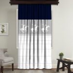 ΚΟΥΡΤΙΝΑ ΜΕ ΤΡΕΣΑ BEVERLY HILLS POLO CLUB HM12003 ΜΠΛΕ ΛΕΥΚΟ ΓΚΡΙ 140x260 εκ. 176BHP8824 - Image 2