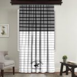 ΚΟΥΡΤΙΝΑ ΜΕ ΤΡΕΣΑ BEVERLY HILLS POLO CLUB HM12001 ΜΑΥΡΟ ΛΕΥΚΟ ΓΚΡΙ 140x260 εκ. 176BHP8804 - Image 2