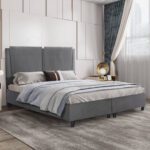 ΚΡΕΒΑΤΙ MARGA ΑΠΟ ΓΚΡΙ ΒΕΛΟΥΔΟ HM610.10 ΓΙΑ ΣΤΡΩΜΑ 160x200 εκ. - Image 2