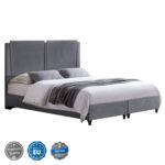 ΚΡΕΒΑΤΙ MARGA ΑΠΟ ΓΚΡΙ ΒΕΛΟΥΔΟ HM629.10 ΓΙΑ ΣΤΡΩΜΑ 180x200 εκ.